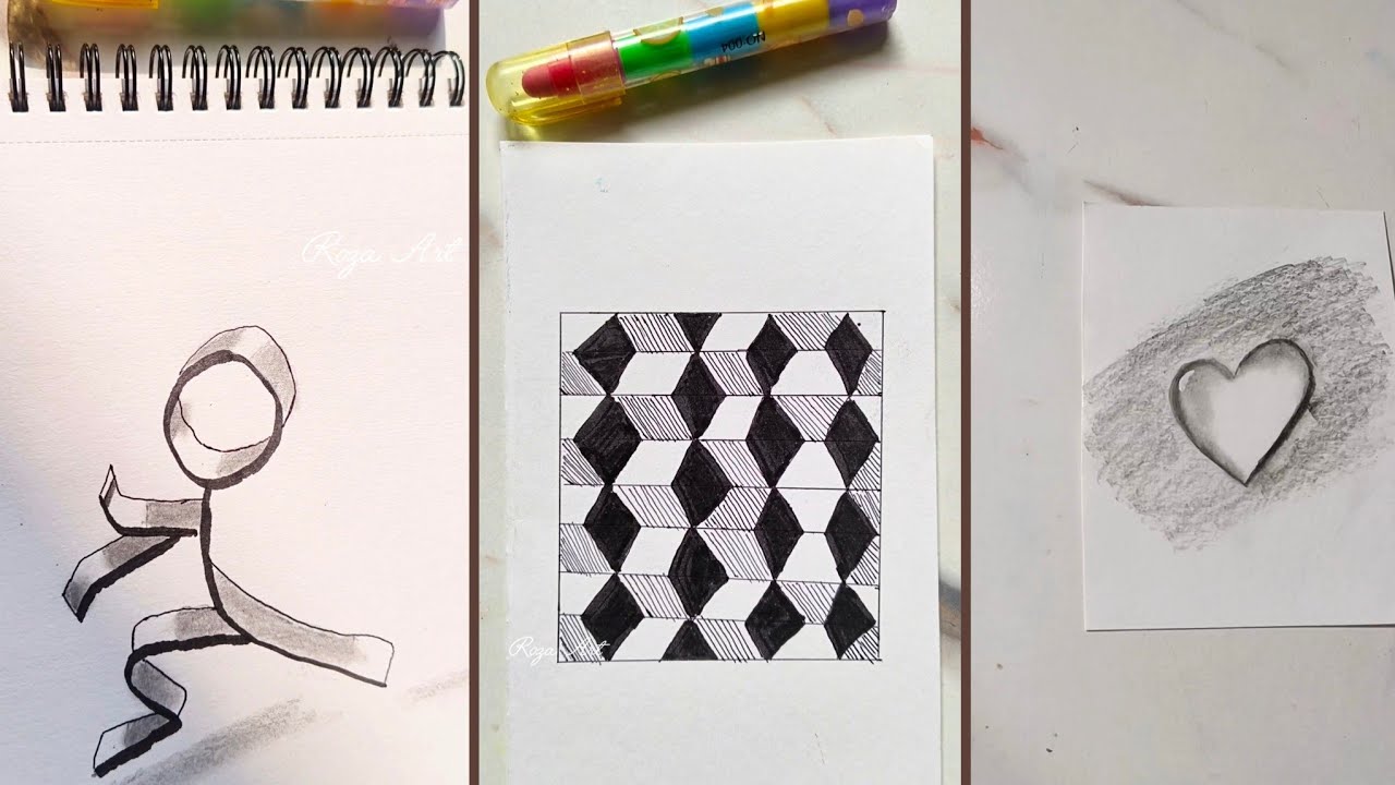 From Flat to Real! 😍 Amazing 3D Art Transformation || beginners drawing ideas || easy drawing