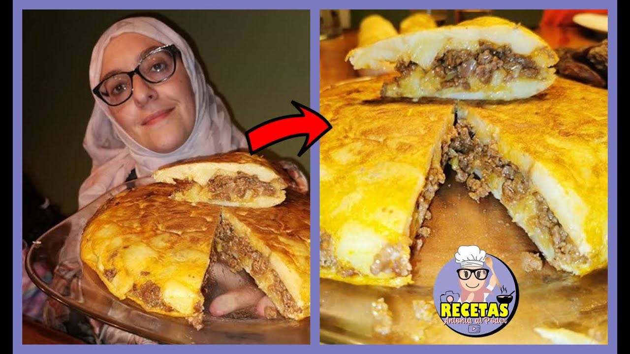 PLATO FUERTE! Tortilla de Patata Rellena de Carne Picada!!