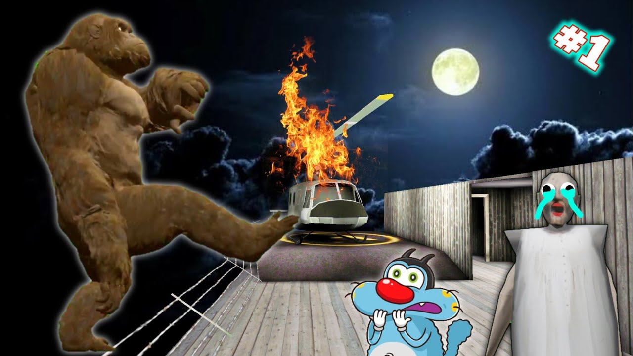 King Kong Ne Helicopter Tod Diya | Godzilla vs King kong in Granny Chapter Two With Oggy and Jack