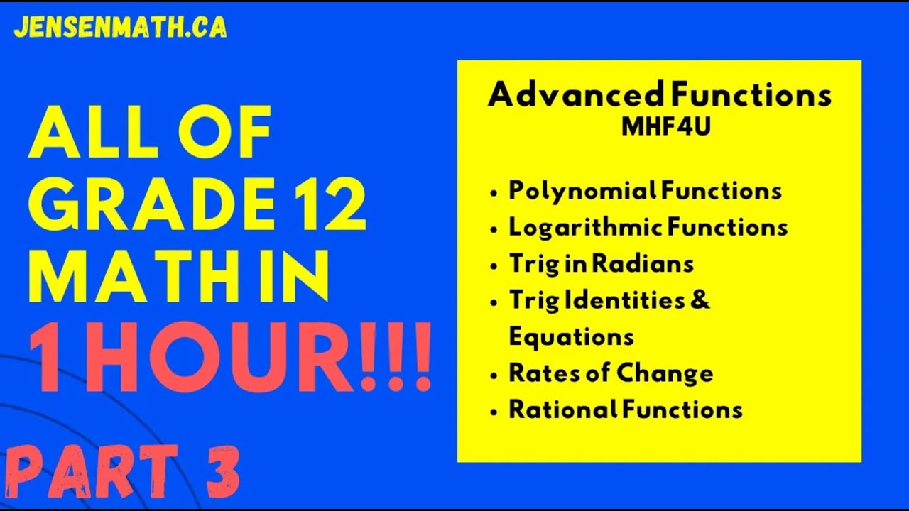 All of Grade 12 Math - Advanced Functions - IN 1 HOUR!!! (part 3)