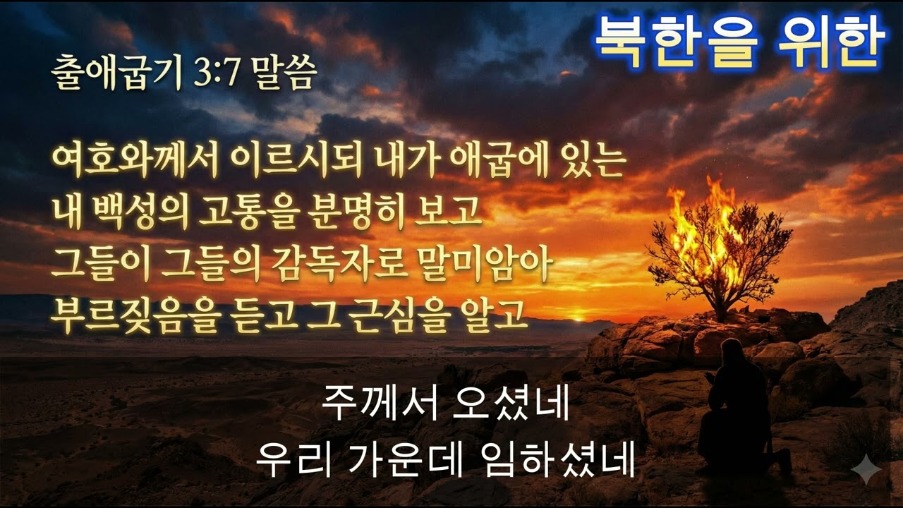 북한을  위한 기도 찬양 ㅣ출애굽기3장7절  ㅣ 주님과 동행하는 하루 |   #축복의말씀 #형통 #기도응답 #인생회복 #하나님의은혜  #말씀으로찬양하기 #성경말씀