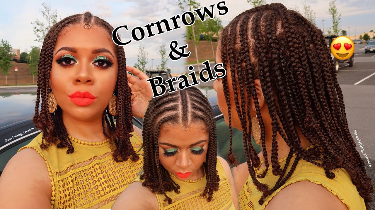 Braids + Cornrows Protective Style Including Night Time Care | Natural Hair Styles