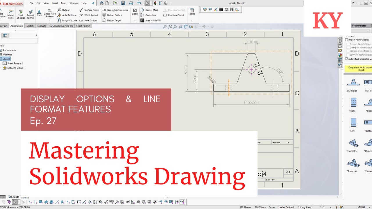 SOLIDWORKS — Параметры отображения и функции формата линий | EP-27 |