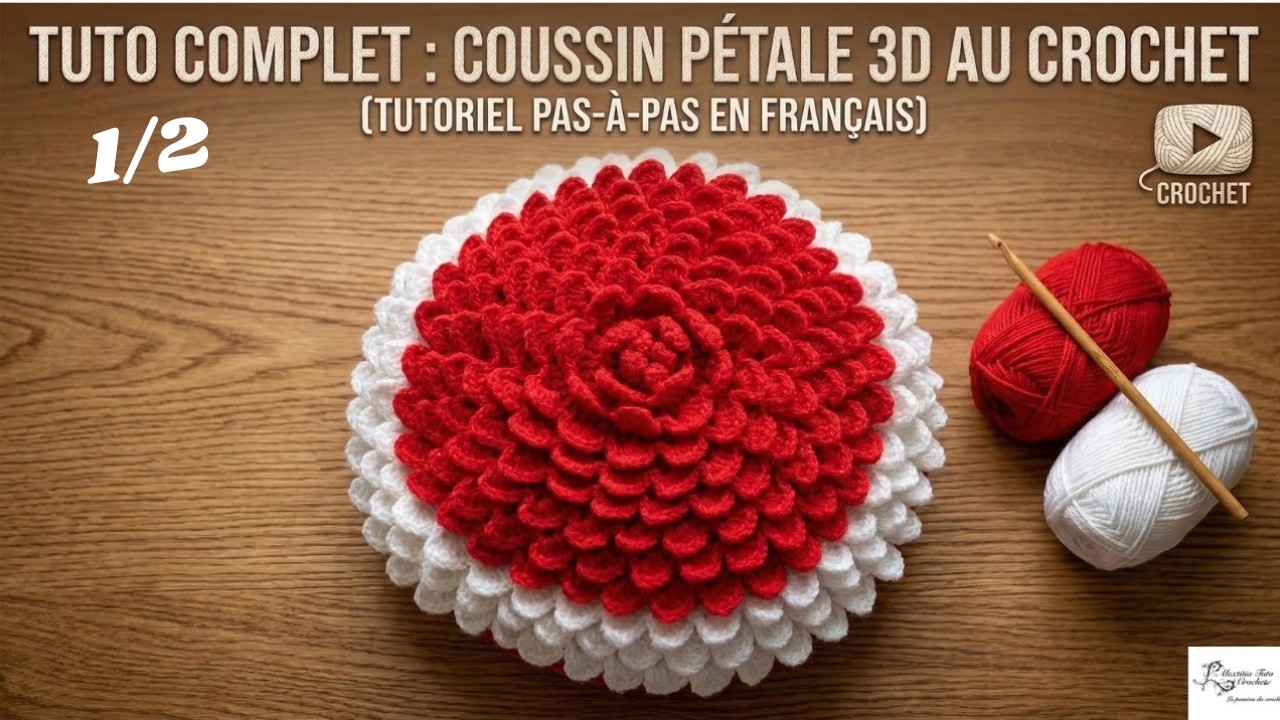 Tuto coussin, tapis petale au crochet 1/2 @AlextitiaTutoCrochet
