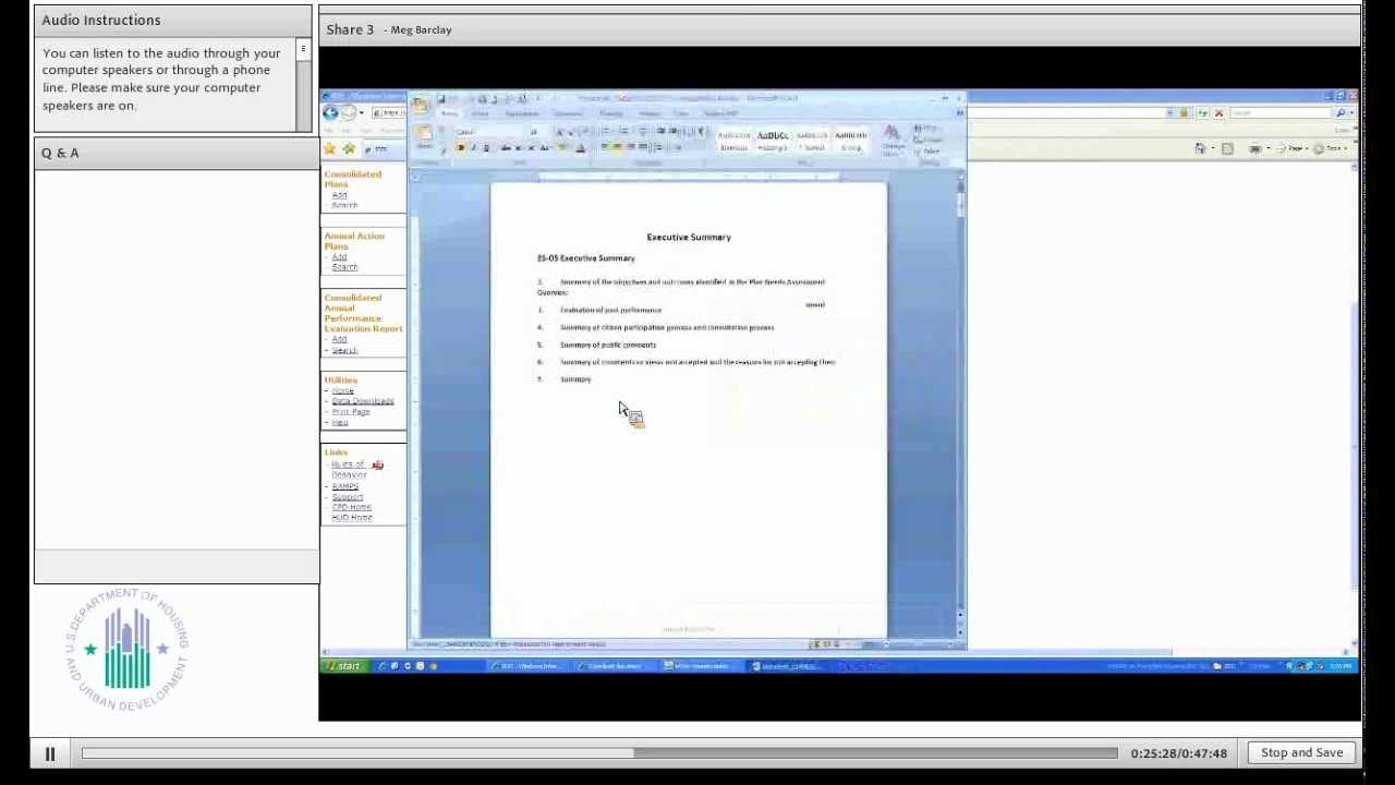 eCon Planning Suite Webinar: Standalone Annual Action Plan - 6/27/12