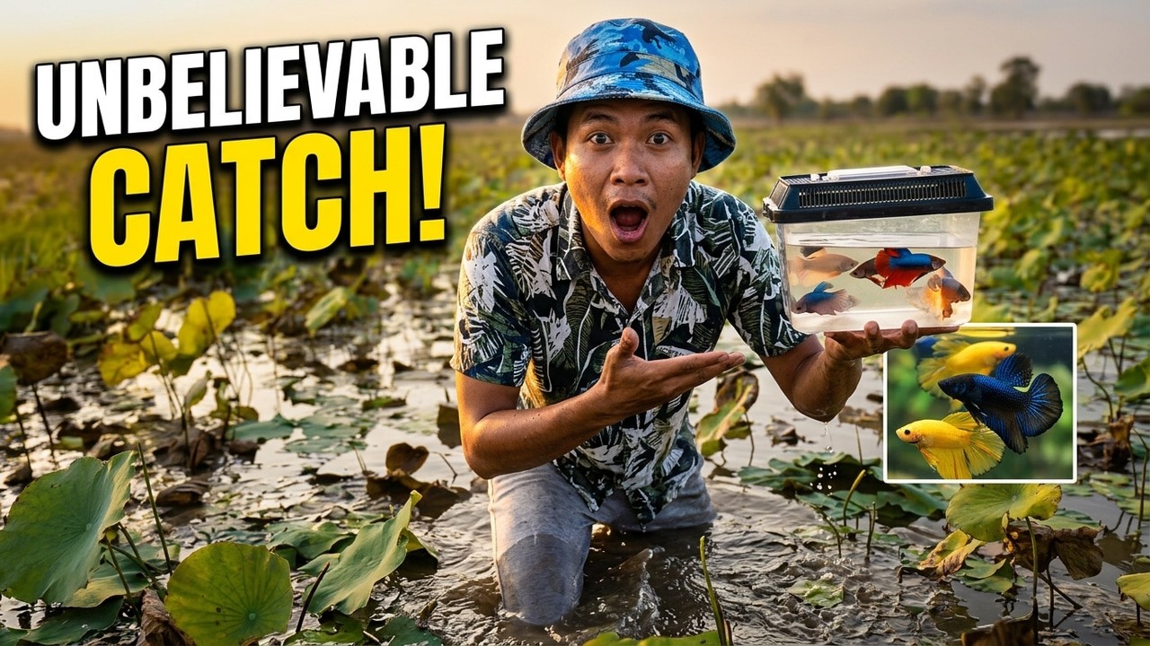 Unbelievable Betta Fish Catch in Lotus Lake | Finding and Catching Many Fish