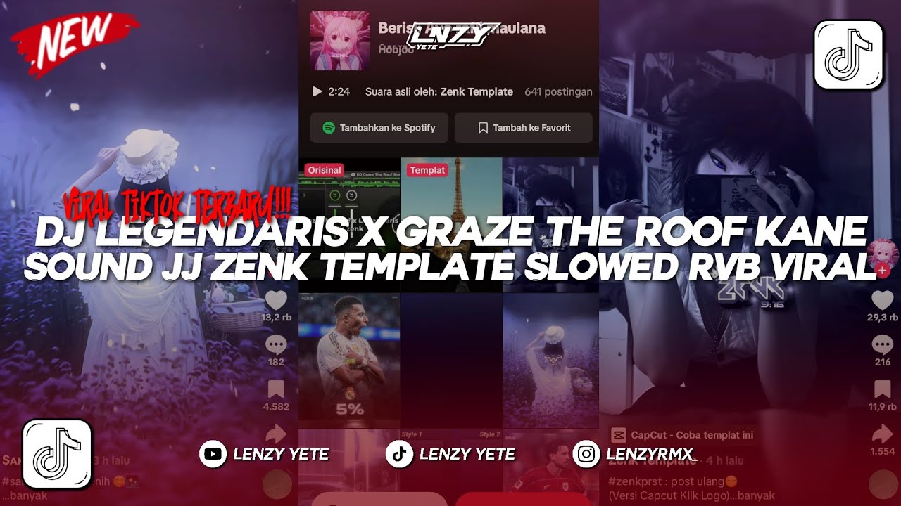 DJ LEGENDARIS X GRAZE THE ROOF KANE | SOUND JJ ZENK TEMPLATE SLOWED RVB VIRAL TIKTOK TERBARU!!!