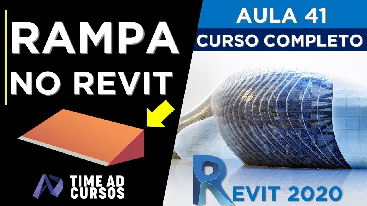 Aula 41 | Como fazer rampa no revit com inclinações diferentes (8,33%) | Revit 2020 Curso completo