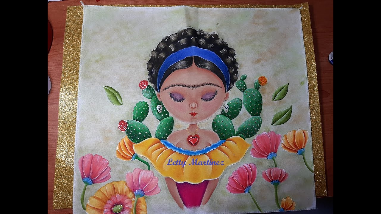 Frida Kahlo 2  Pintura en Tela   Letty Martínez