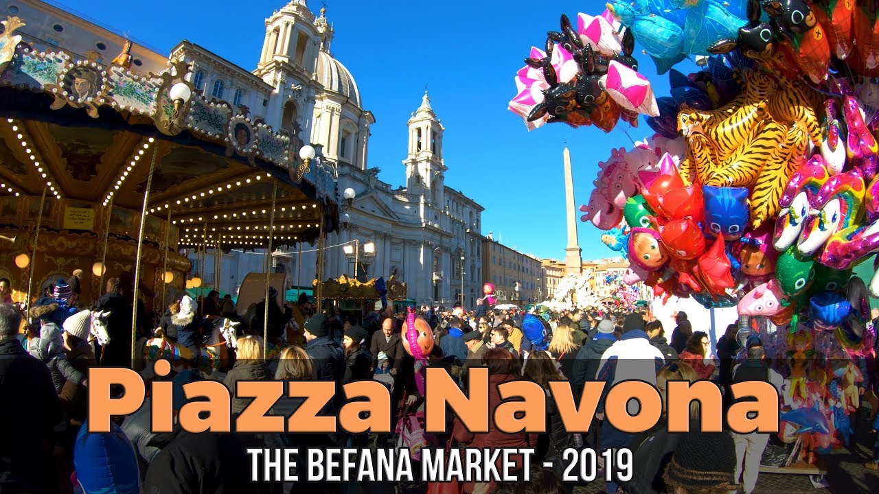 Piazza Navona's Befana Market - Rome, Italy (4K/60fps)