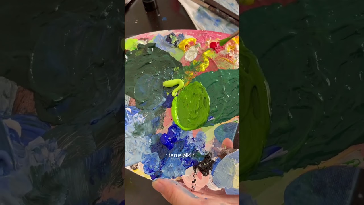 Melukis kayak Claude Monet🖼️🖌️ #tutorial #art #painting #claudemonet #shorts