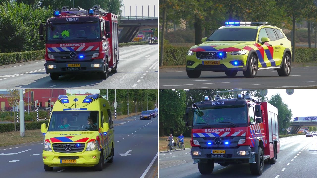 [Dagcompilatie] Verschillende Ambulances en Brandweer met spoed onderweg in het Limburgse Venlo!