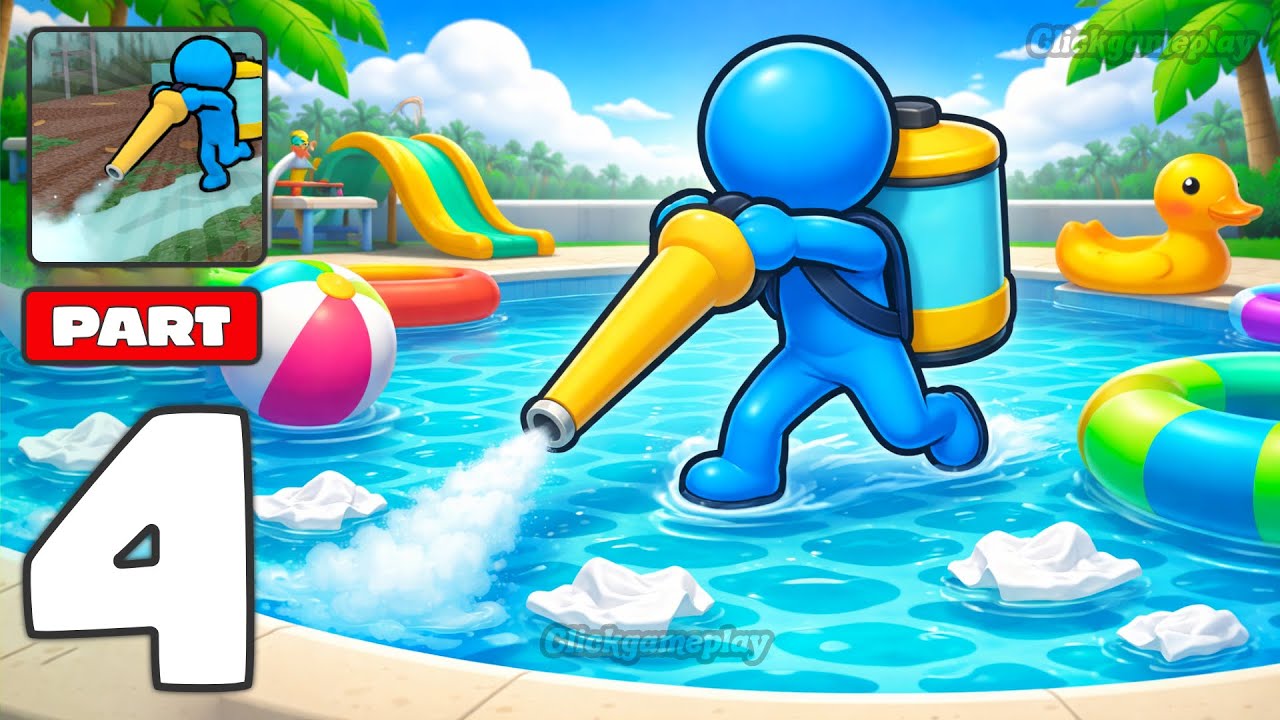 Pool Cleaning - Gameplay Walkthrough Part 4 - Swimming Pool Cleaning Power Washer (iOS, Android)