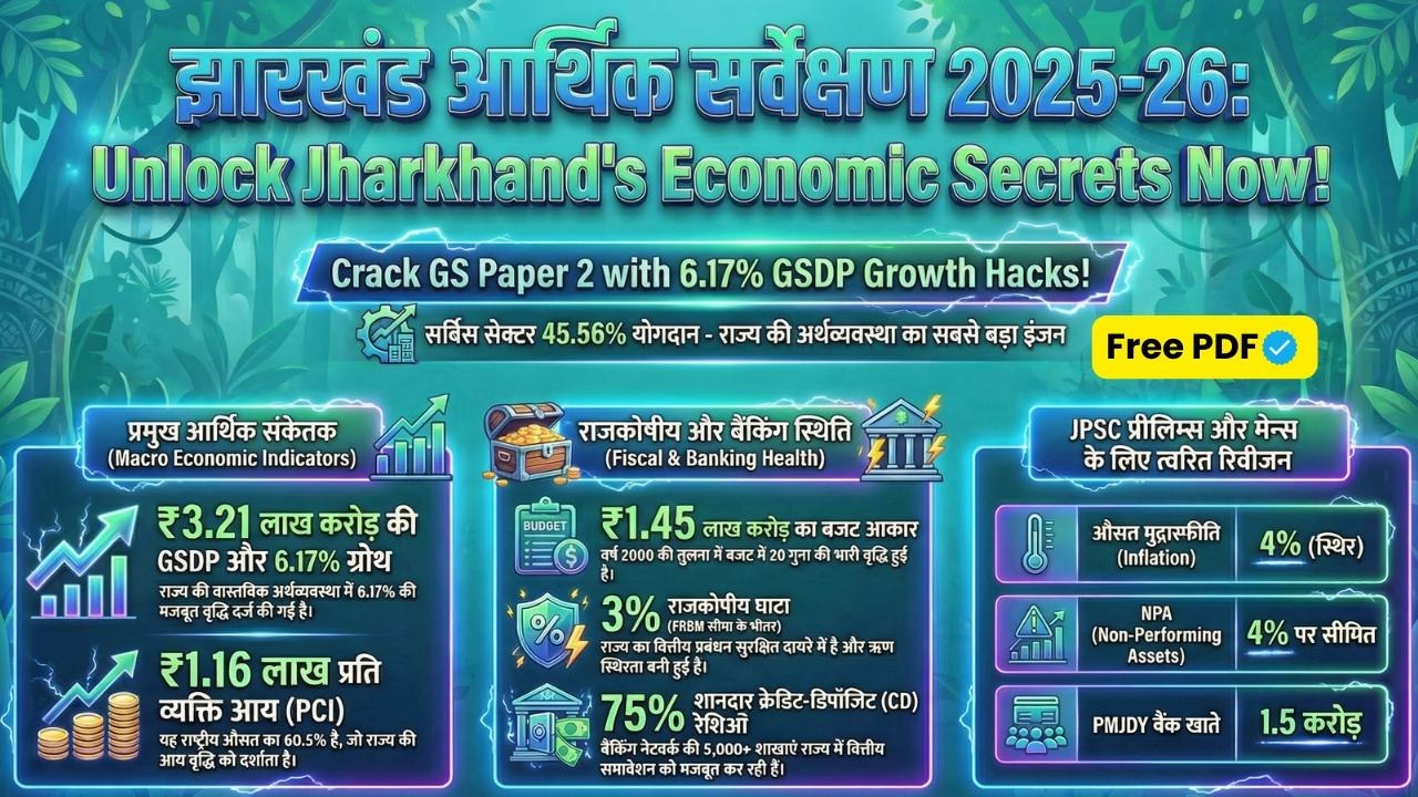 झारखंड आर्थिक सर्वेक्षण 2025–26 | part 1 I Jharkhand Economic Survey 2025–26 | JPSC.JSSC I JharGSHub