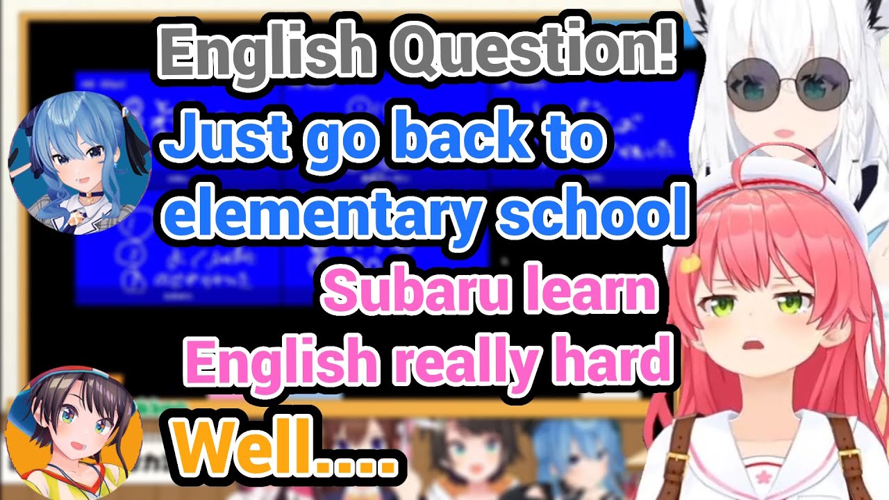 English Quiz with Miko Suisei Azki Sora Subaru, Which One Know English The Best?? with MC Fubuki!!!!