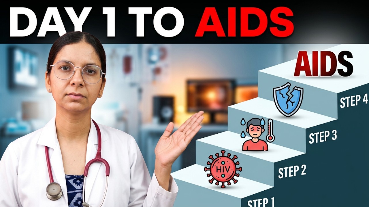 🩸HIV Symptoms - [📅Day by Day Symptoms of HIV and AIDS] | 📚HIV Series - Video 2 | Dr Richa Tiwari