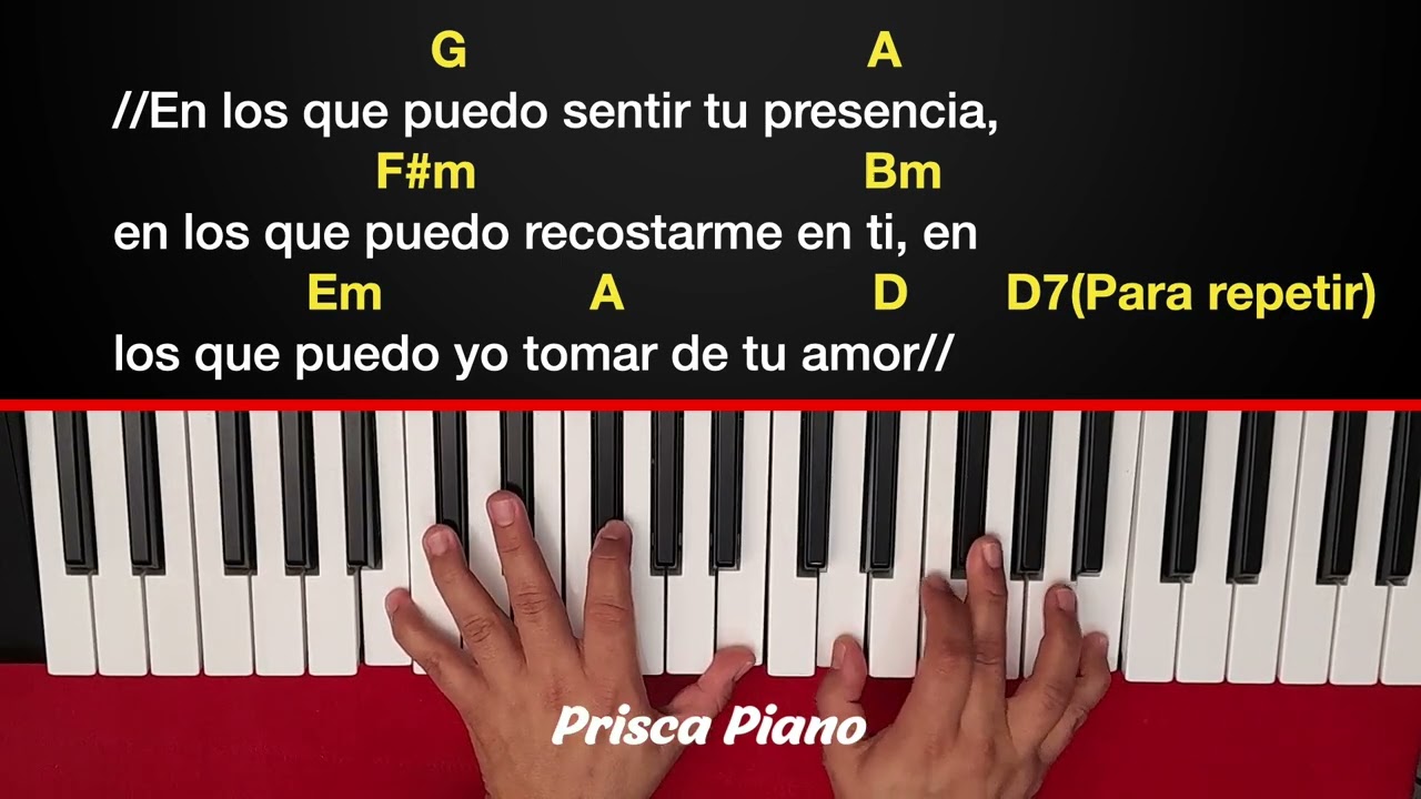 Toca cualquier canto en Re mayor con estos acordes cadena de adoración en Re mayor piano tutori
