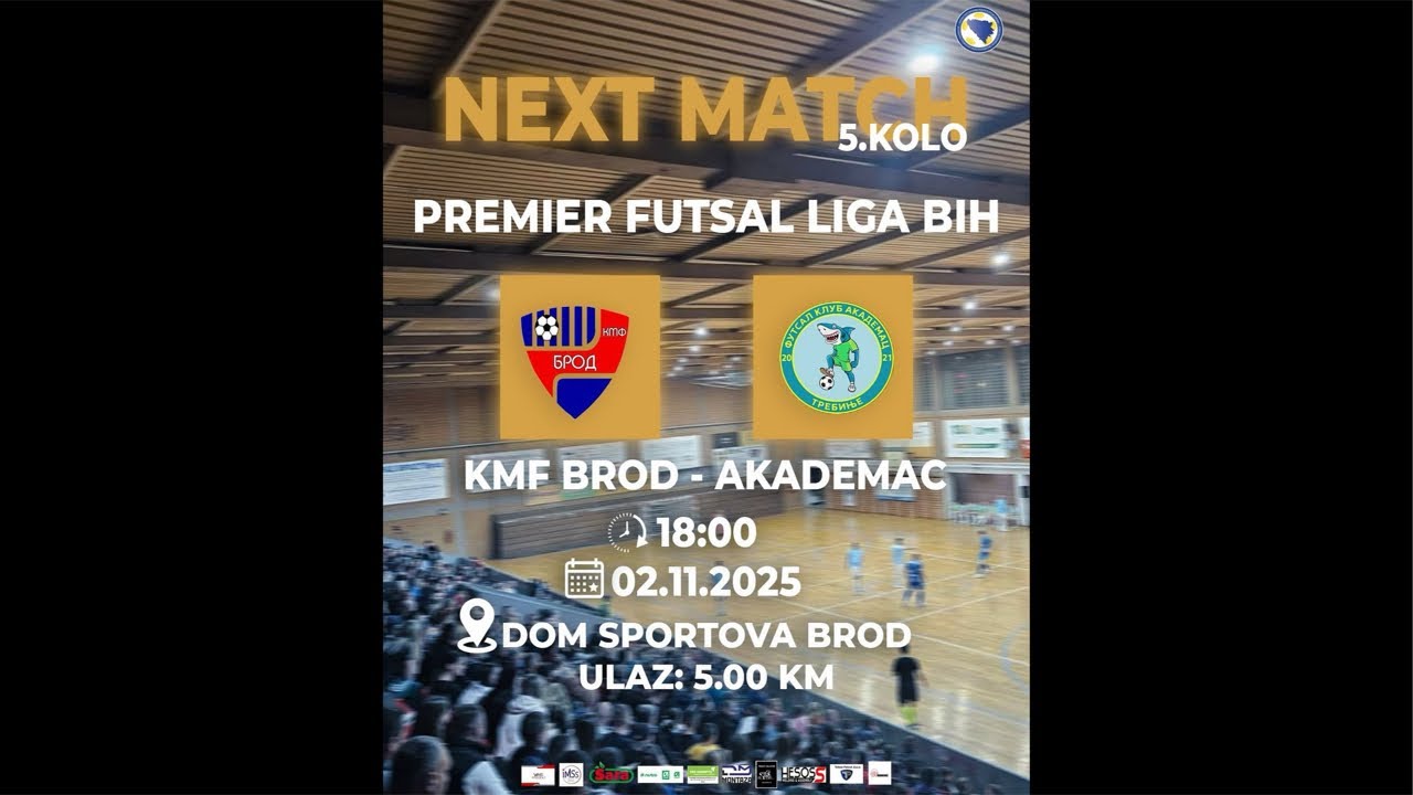 KMF Brod vs Akademac - 5.kolo Premier futsal lige BiH