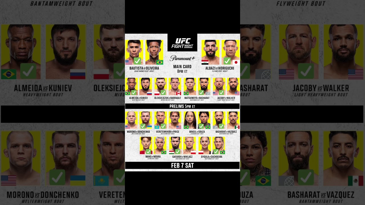 UFC Fight Night: Bautista vs Oliveira 🥊 #UFCVegas113 #UFC326 #UFC327
