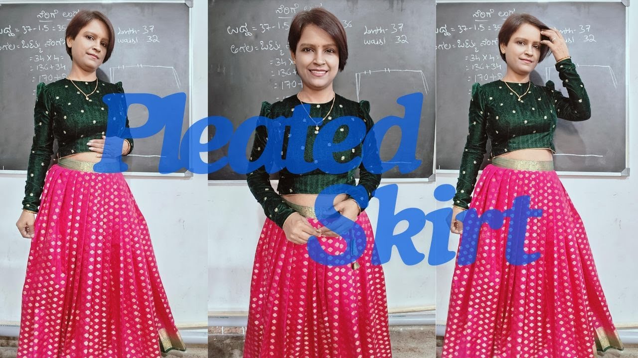Pleated Skirt - Theory | Crop Top | Tailoring Classes | Call 8660902530
