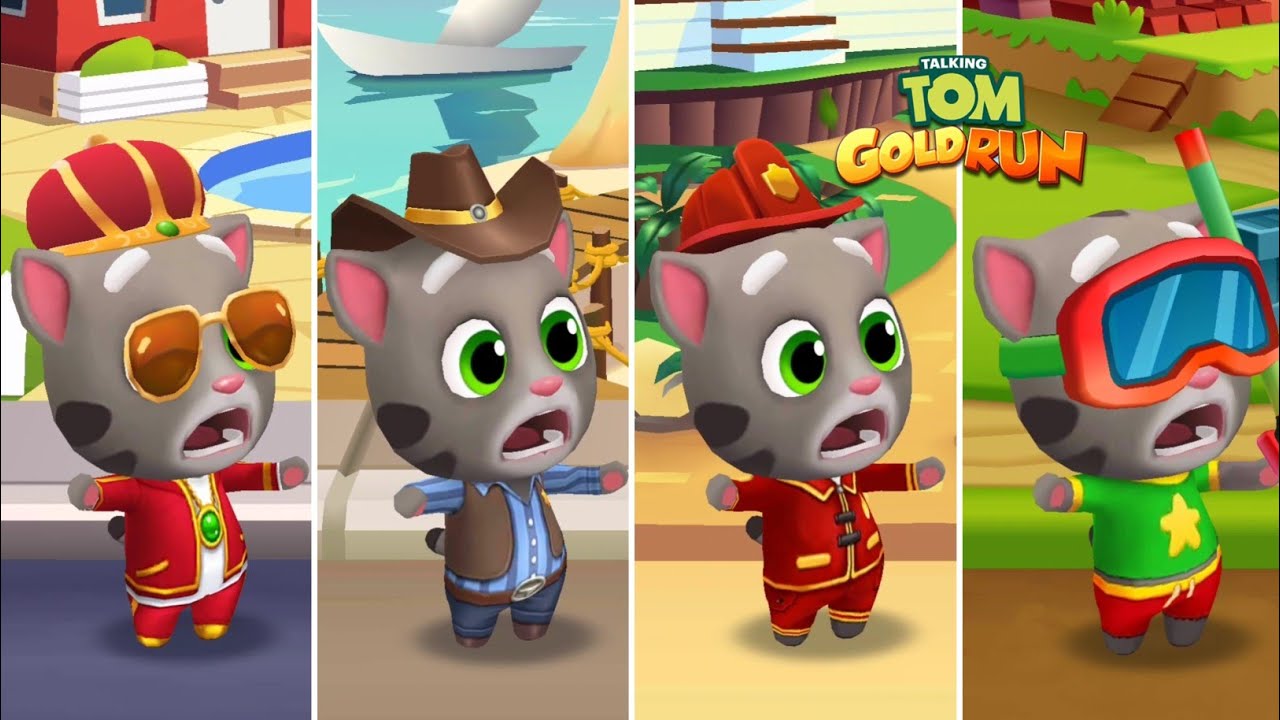 Talking Tom Gold Run King Tom Vs Cowboy Tom Vs Fireman Tom Vs Splashy Tom Android Gameplay