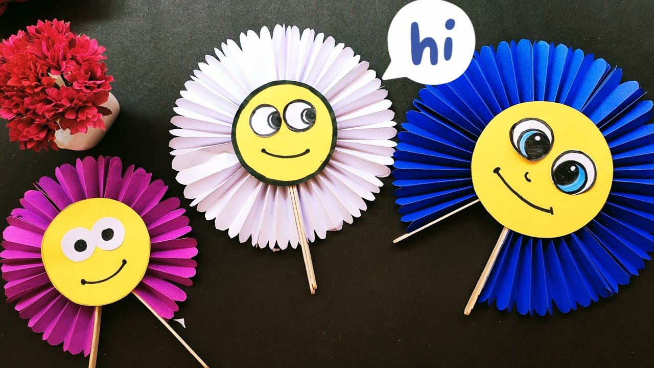Craft Ideas | Craft Ideas With Paper | flower craft video |flower craft for kids |paper wall hanging