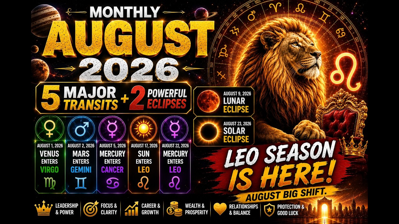 August 2026 Will Change Everything! | 5 Major Transits & 2 Powerful Eclipses