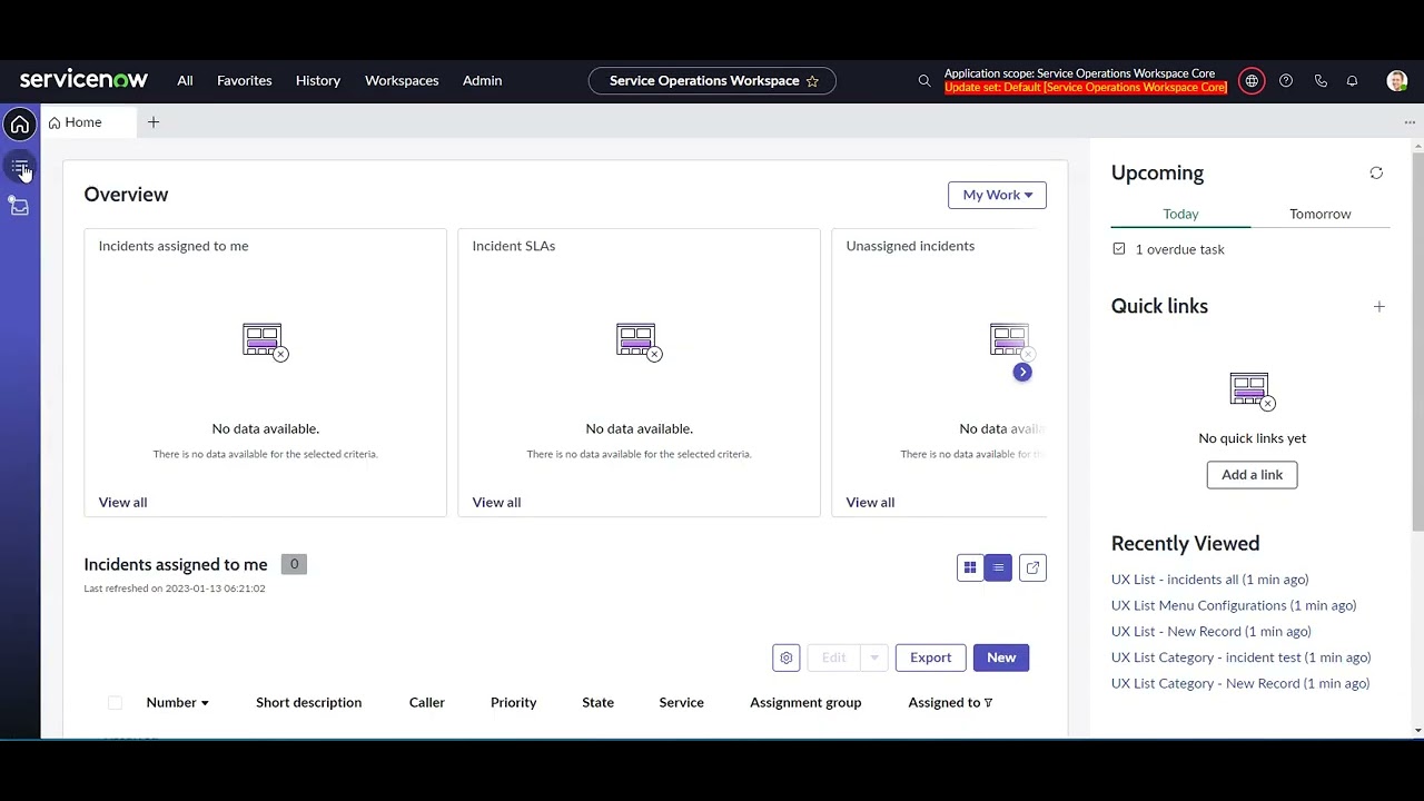 Adding lists and list categories in ServiceNow Service Operations Workspace/ Configurable Workspace