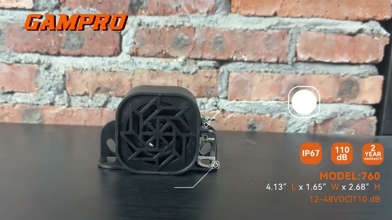 GAMPRO BACK UP ALARM sound effect 110db IP67 Waterproof