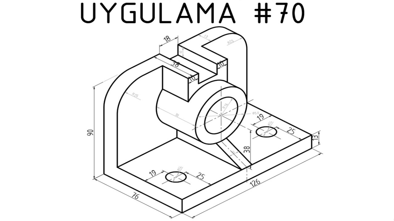 Autocad İzometrik Çizim Uygulaması #16