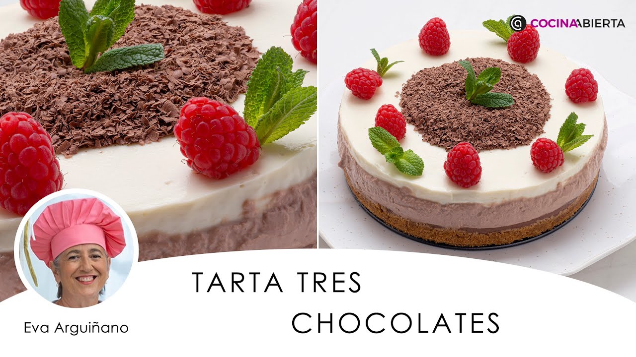 Tarta TRES CHOCOLATES de Eva Arguiñano​ 🍫​ Postre fácil y SIN HORNO 👩🏻‍🍳​ Cocina Abierta