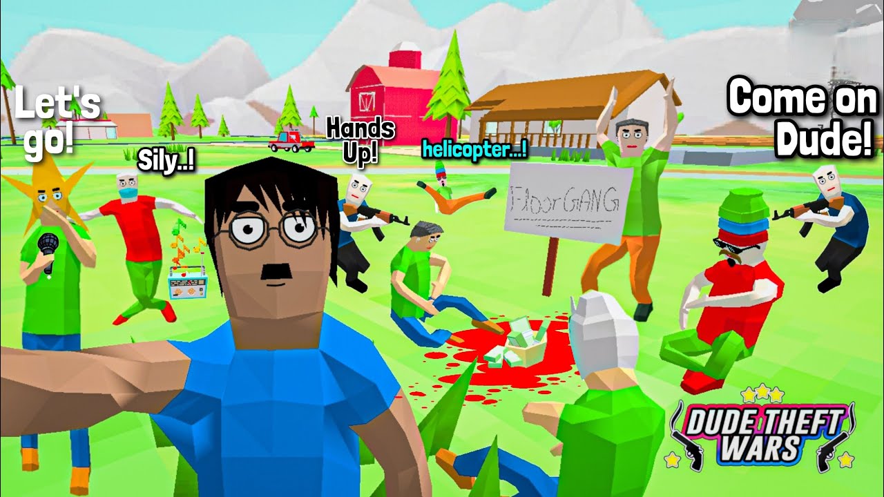 Fight with Floor Gang in Dude Theft Wars!