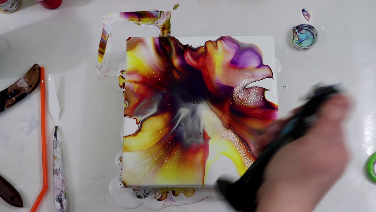 (279) Awesome Bottle Cap Flip Cup and Dutch Pour with Unicorn Spit!! / Fluid art video