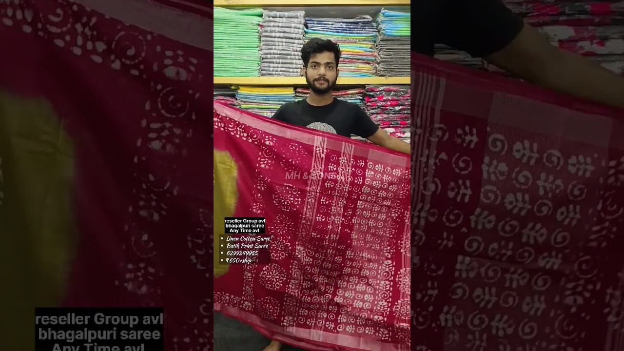 new design batik saree | linen batik print saree #linensarees #batiksareecollection #bagruprint