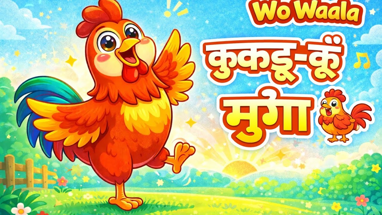 कुकड़ू-कूँ मुर्गा 🐓 | Hindi Kids Morning Song | Action Rhyme | Wo Waala
