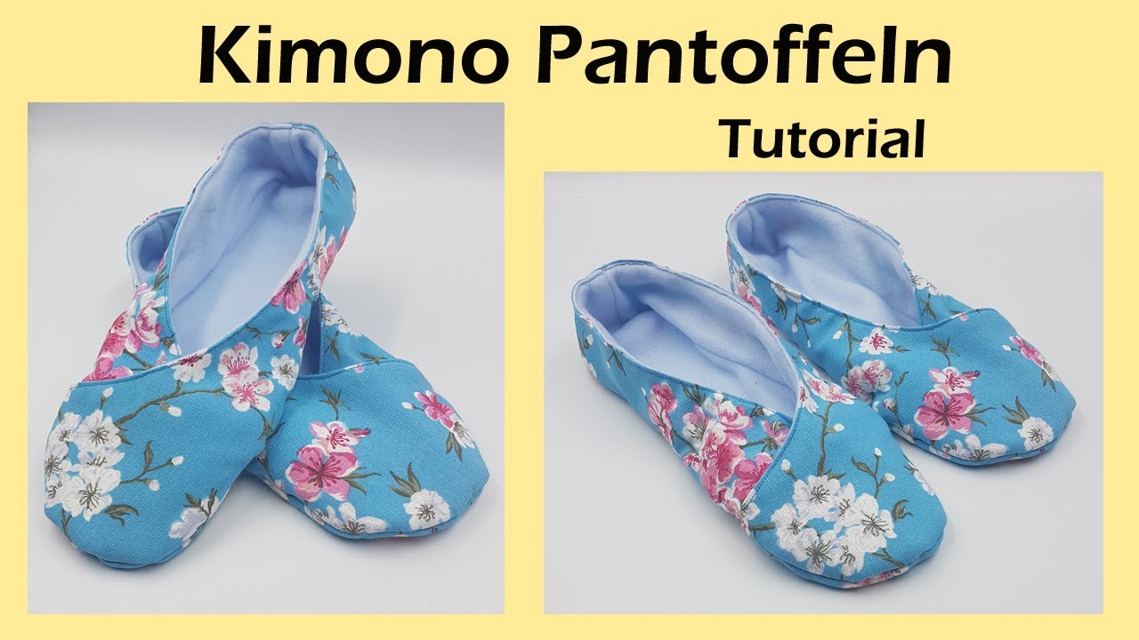 Kimono Pantoffeln schnell selbst genäht - Kimono Slipper - Tutorial