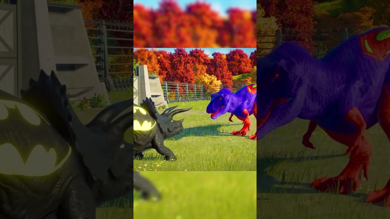 Superman T-REX vs Batman TRICERATOPS Jurassic World