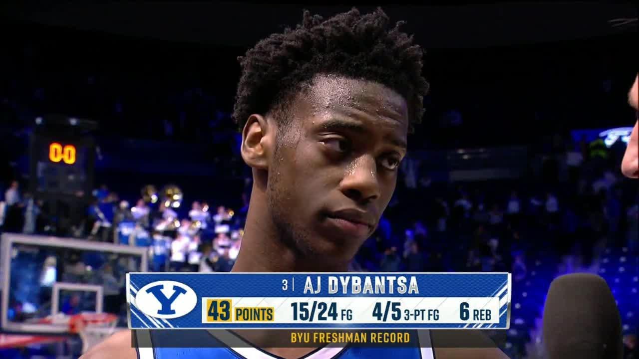 AJ Dybantsa Post-Game Interview after Setting BYU Freshman Record of 43 Points vs. Utah