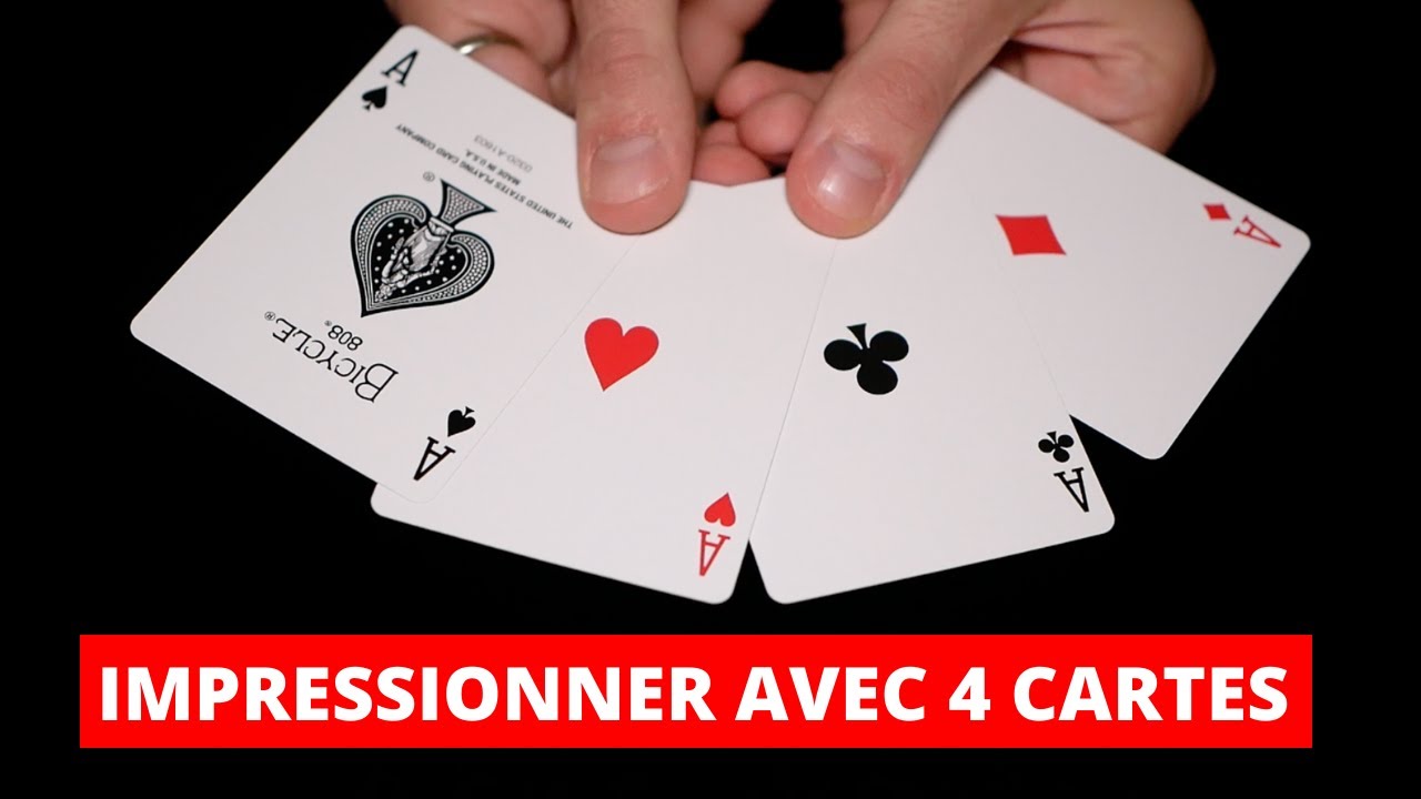 TOUR DE MENTALISME FACILE AVEC 4 CARTES EXPLIQUÉ