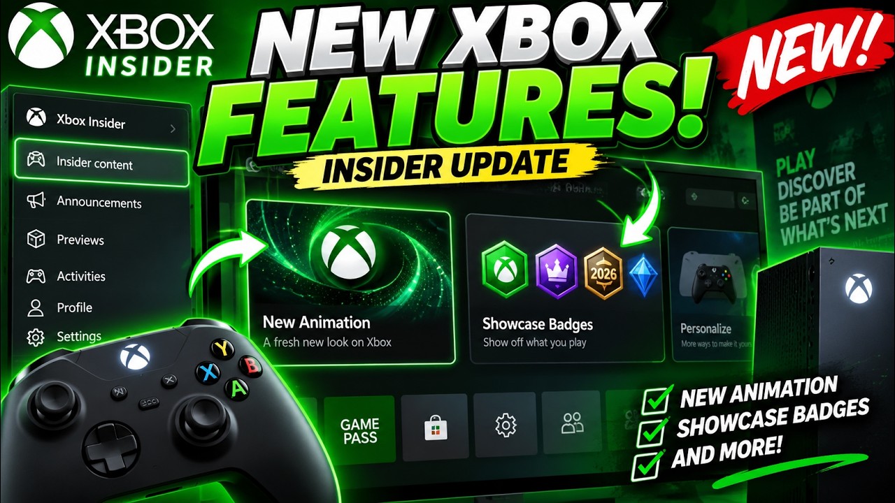 Как получить НОВЫЕ функции в обновлении Xbox Insiders! (Новая анимация, значки витрины и многое д...