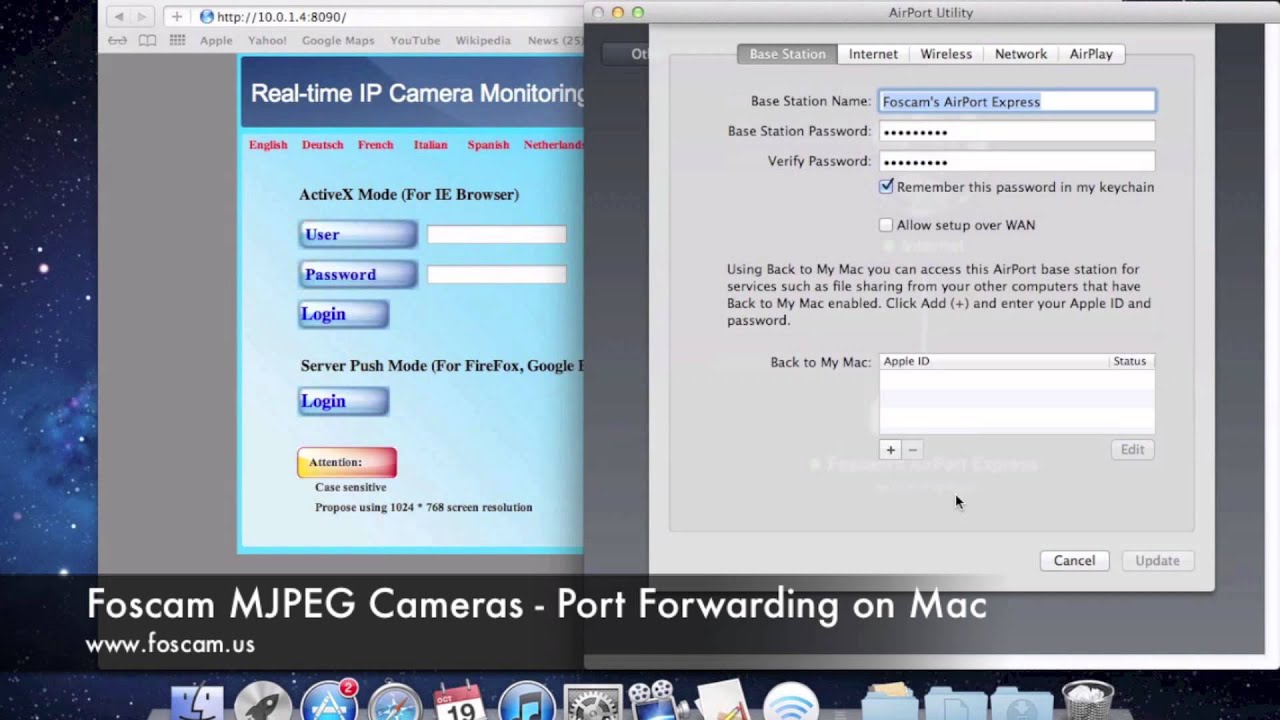 Foscam MJPEG Cameras - Port Forwarding on Mac