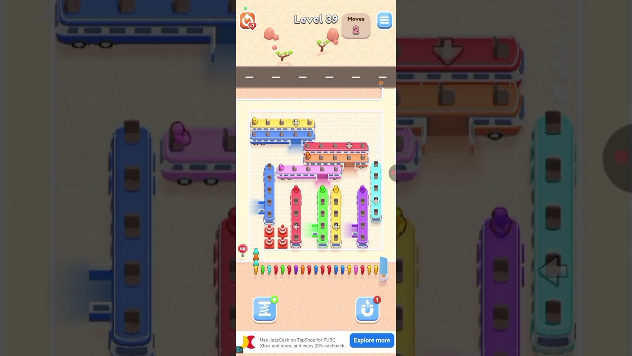 36-40 Level Bus puzzle parking jam game 2025