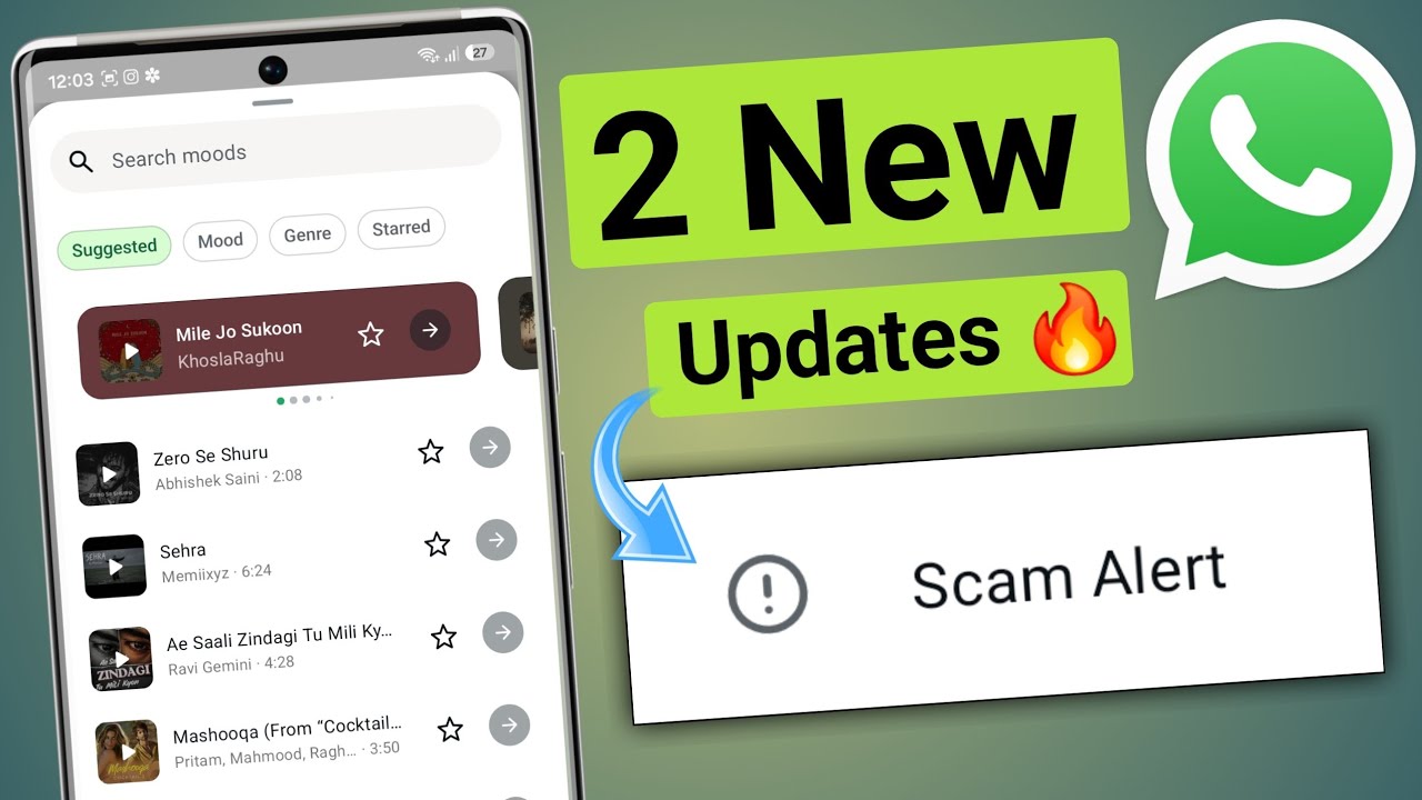 2 Whatsapp New Updates | Whatsapp Status Music & Scam Alert 🔥 New Features 