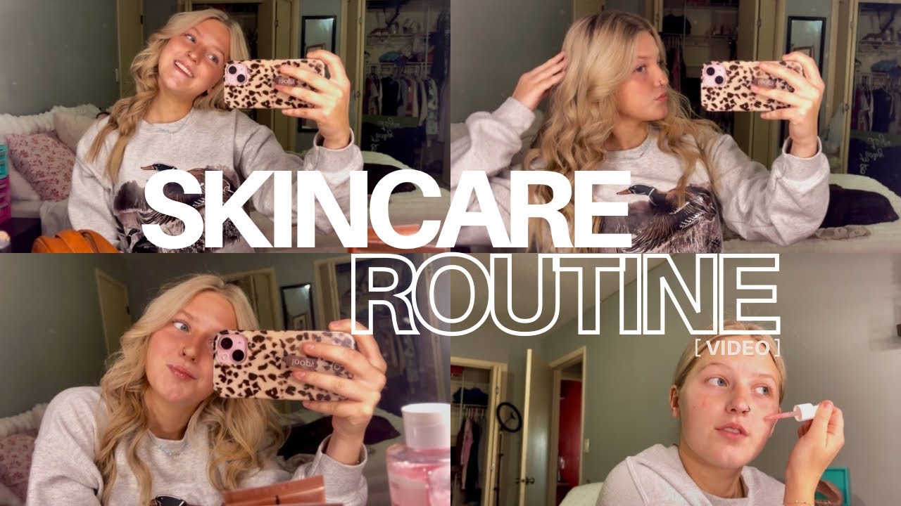 FULL SKINCARE ROUTINE: vlog, skincare, hair, and forgetting to check the camera! 
