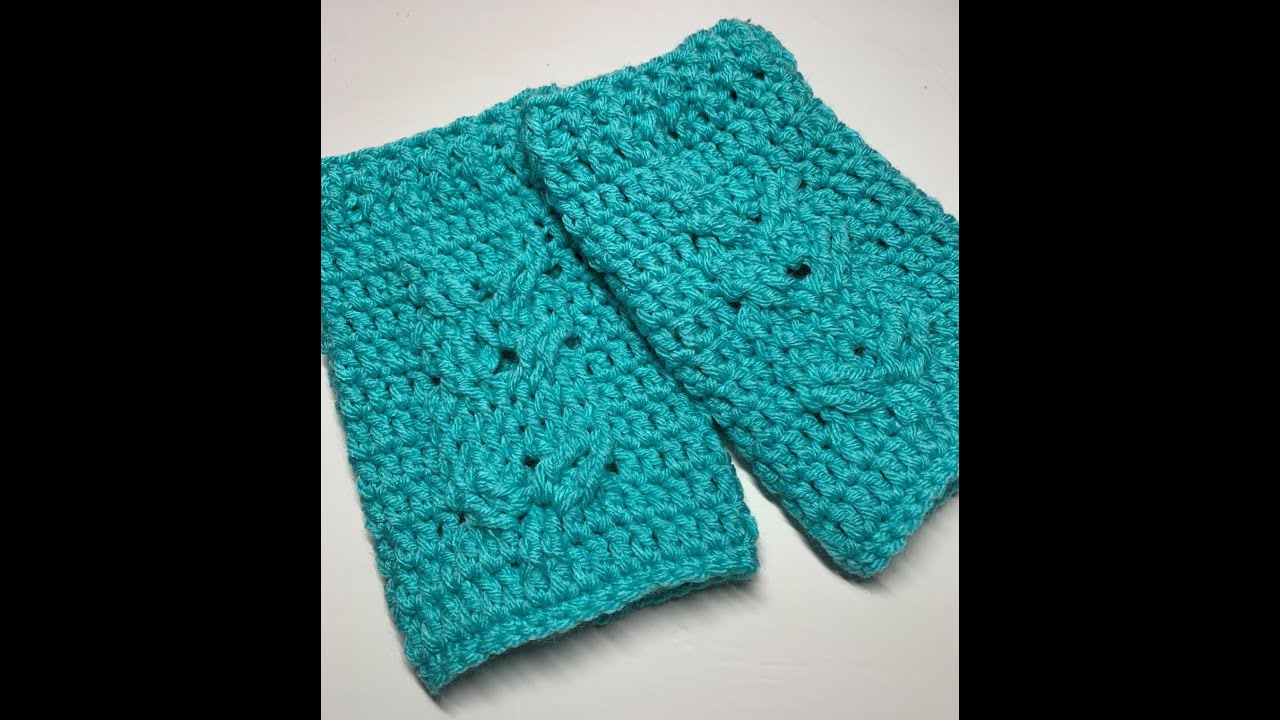 Owl Cable Crochet Fingerless Mittens