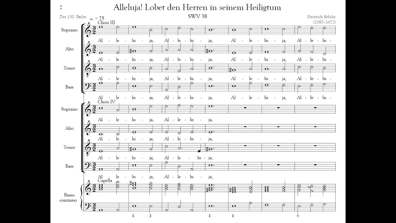 H. Schutz, Alleluja! Lobet den Herren (Psalm 150), SWV 38 (score)