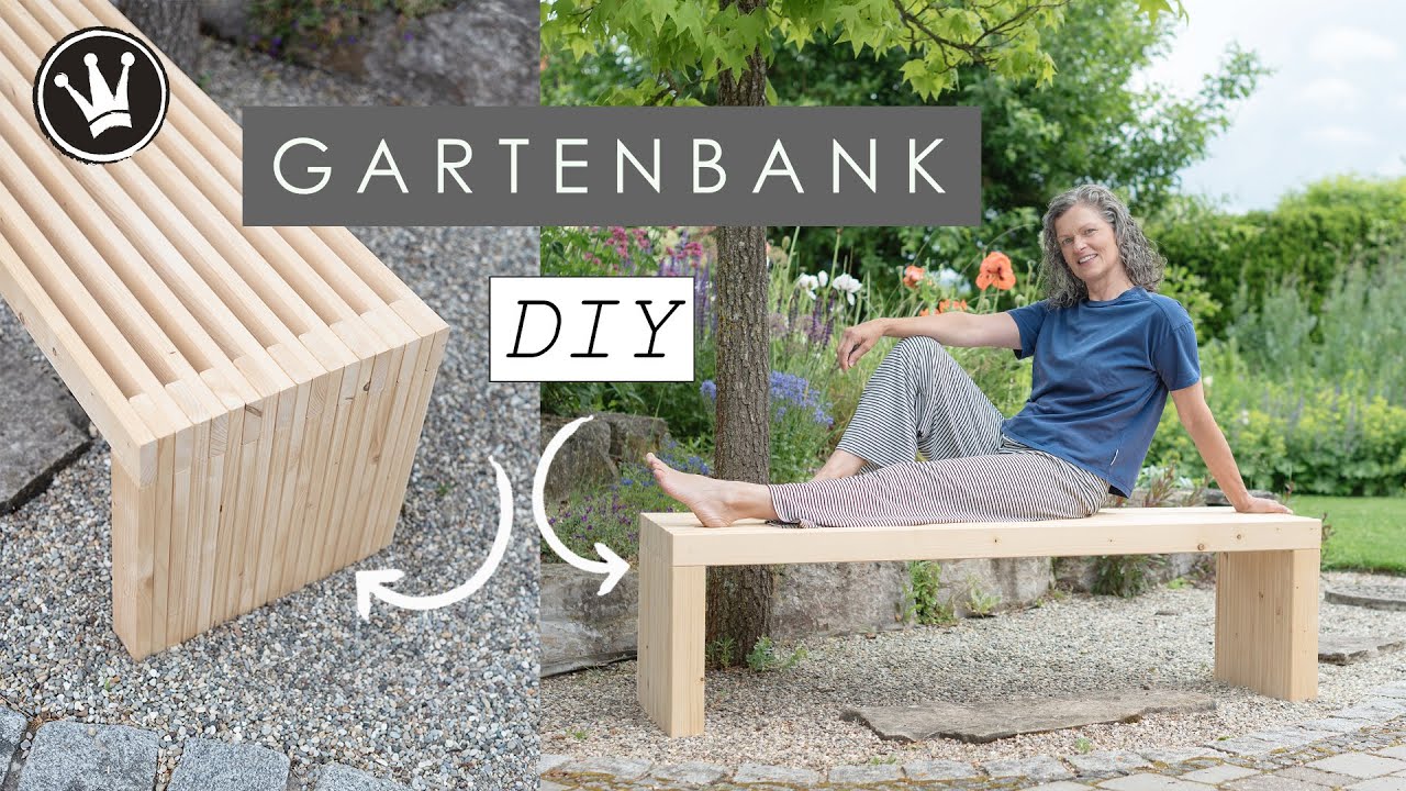 DIY - geniale GARTEN-BANK aus HOLZ ganz EINFACH selber bauen, MODERN, WETTERFEST & STABIL