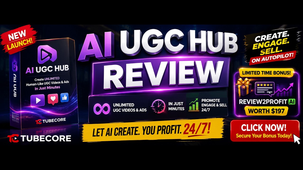AI UGC HUB REVIEW| Get Review2Profit AI Software As Bonus: Watch Till The End