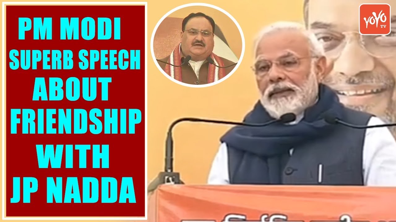 PM Modi Superb Speech About Friendship With JP Nadda - Amit Shah - BJP - YOYO TV Kannada
