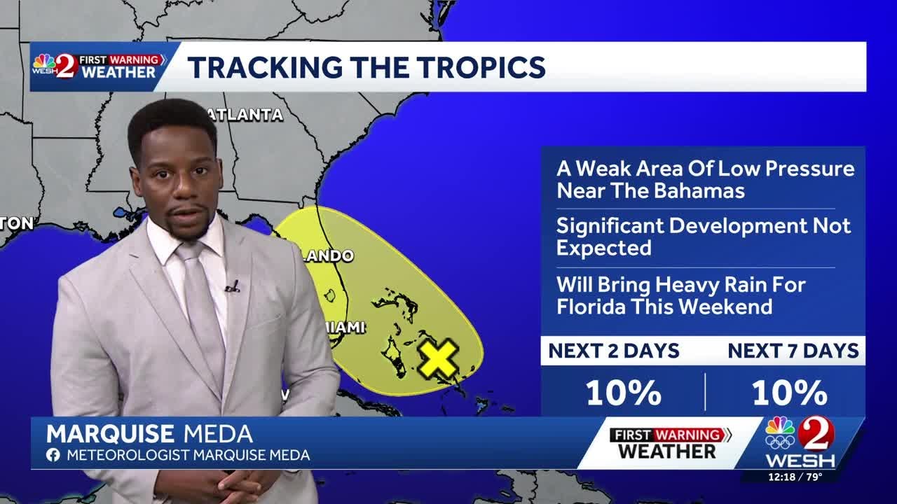 Tropical disturbance bringing rain to Florida this weekend